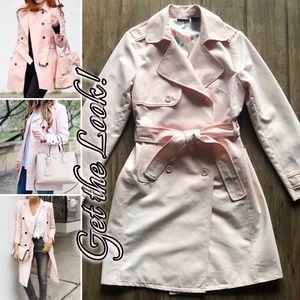 Willi Smith Pink/Blush Double Breasted Trench Coat